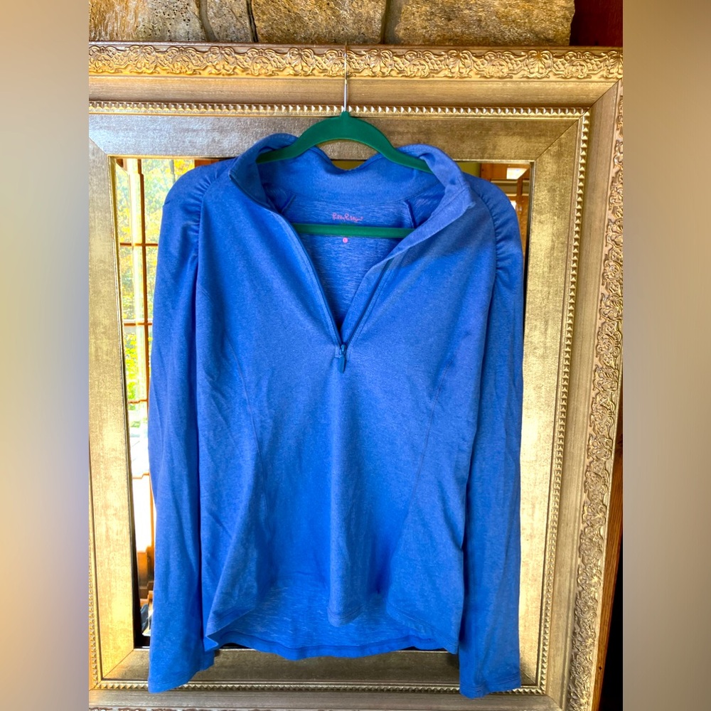 Lily Pulitzer Luxletic 1/4 Zip Size L Cornflower Blue